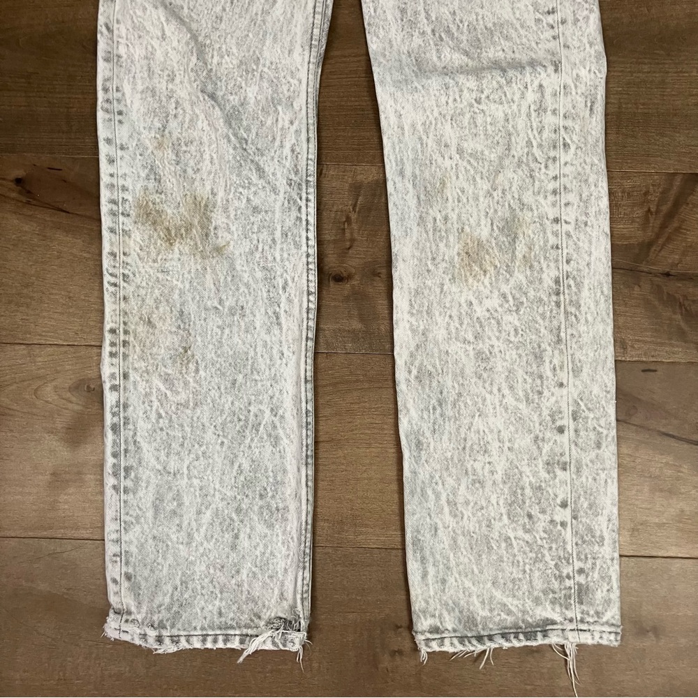 Vintage Levi’s Women’s 501 27x31 (tag 29x32) Gray White Denim Jeans Button Fly - Picture 4 of 15